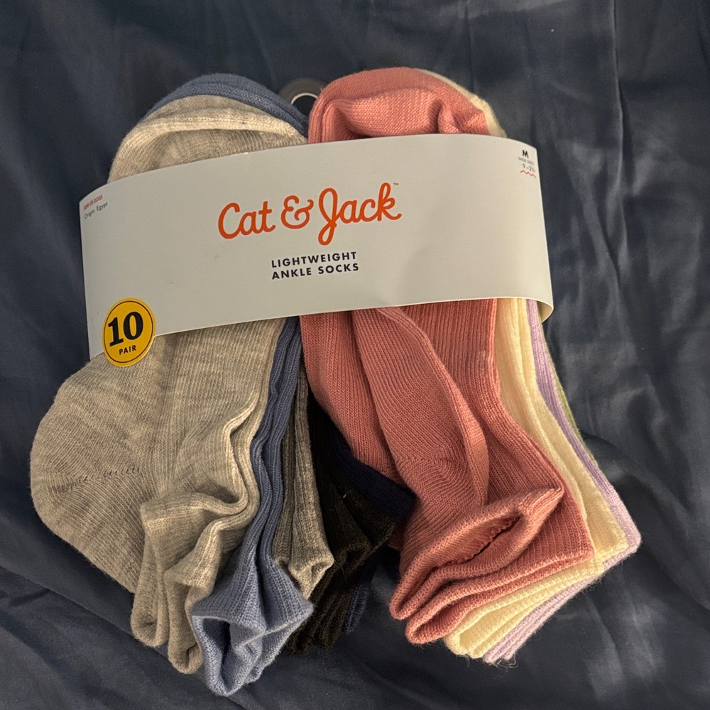 Cat & Jack Men's Assorted Color Ankle Socks - 10 Pack